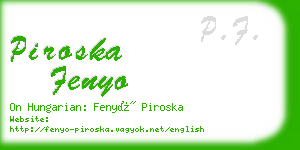 piroska fenyo business card